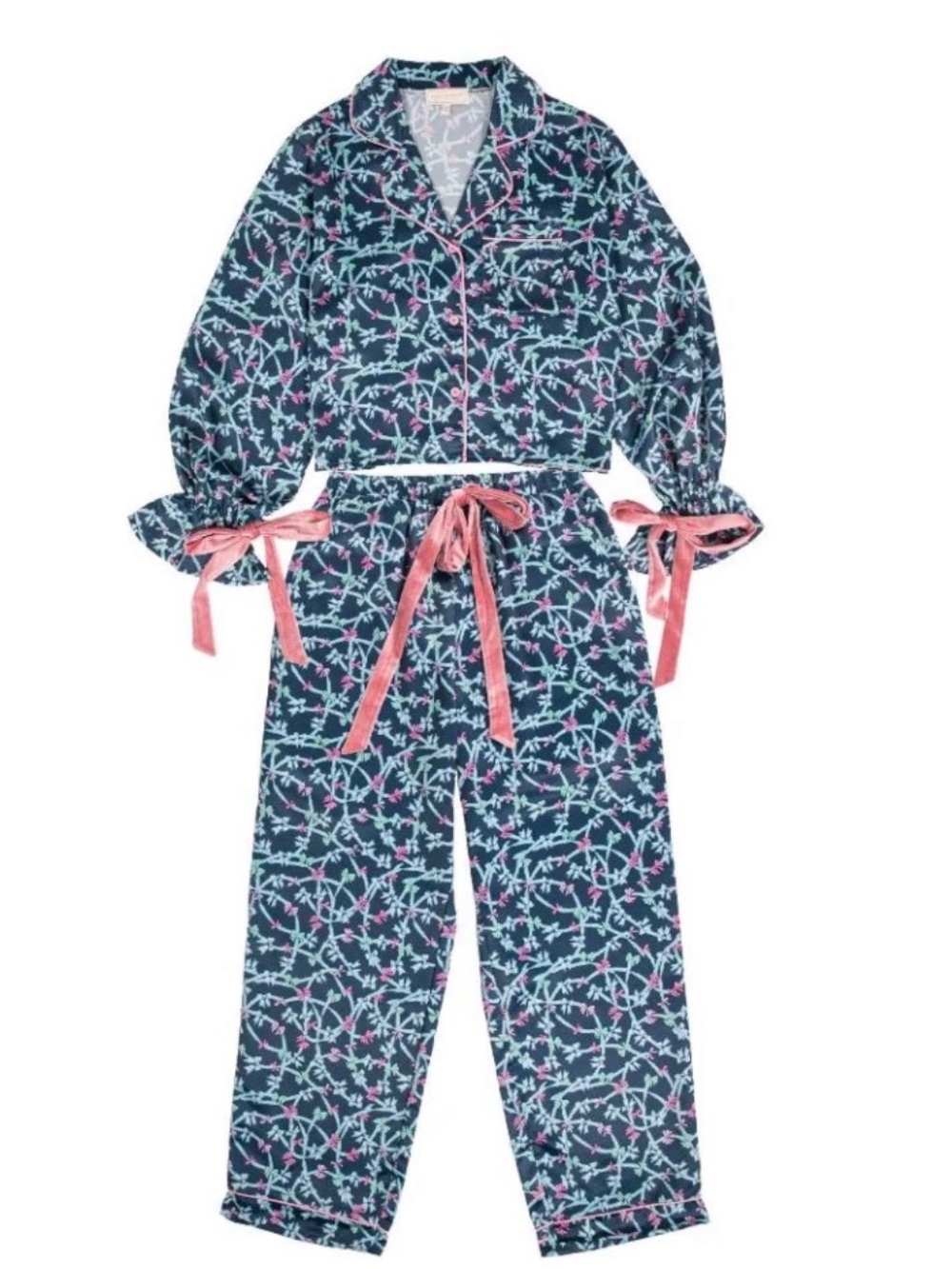 Simply southern NWT satin long sleeve/ pant night set XL